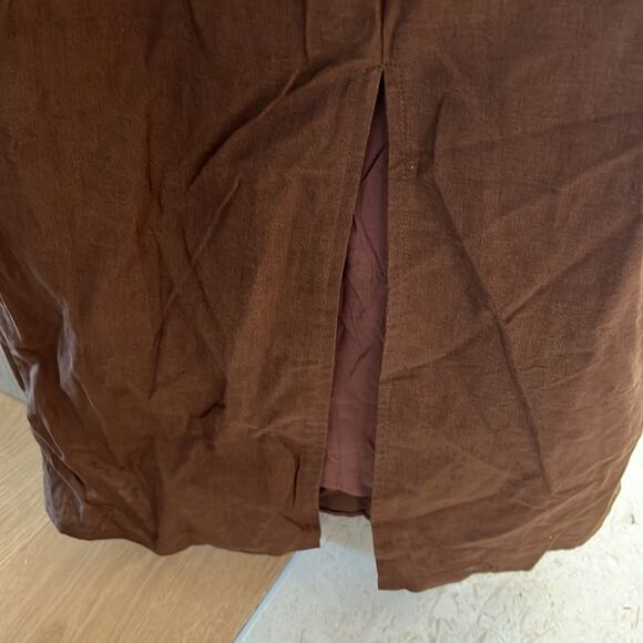 NWT REVOLVE &MINIMALIST lovers COMMENSE linen cotton brown maxi DRESS M - Picture 12 of 14